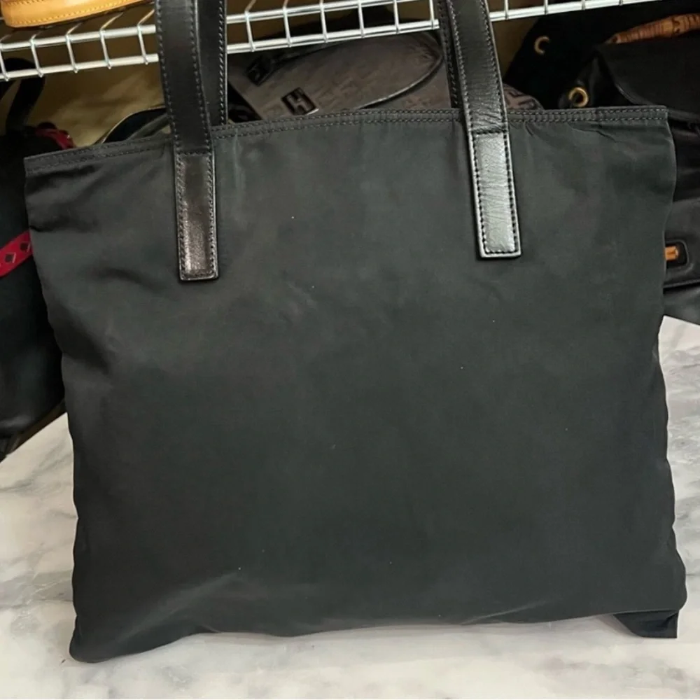 PRADA Nylon Shoulder Bag / Black & Silver VINTAGE - Picture 3 of 12